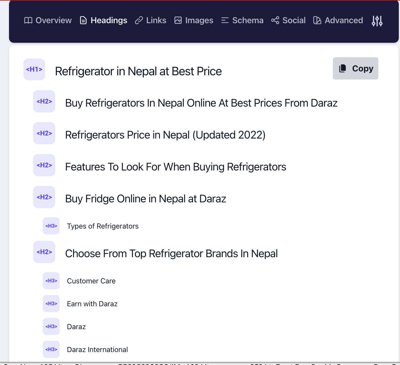 optimized heading structure for the keyword refrigerator price in nepal